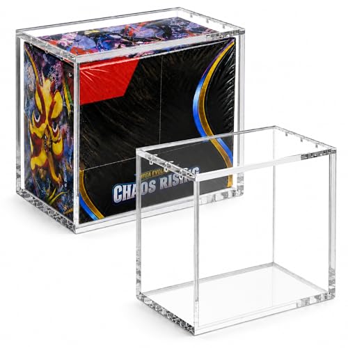 2 Pack Booster Box Acrylic Case for US-Size PKMN Booster Boxes | 5mm Ultra-Clear Acrylic with Magnetic Lids, Dust-Resistant and UV-Resistant Display, Inner Size: 5.4" L × 3.1" W × 4.9" H - size: (2-Pack)Booster Box Case