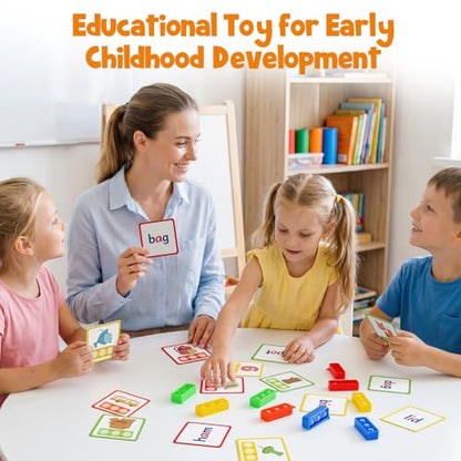 Aizweb CVC Word Games Kindergarten,Phonics Games for Kids Ages 3-8,CVC Flashcards for Preschool Special Education Classroom Supplies,Reading&Spelling Activity Phonics Manipulatives for Kids - style: CVC