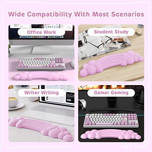ZIYOU LANG 65% Wired RGB TKL Portable Mechanical Gaming Keyboard Pink Blue Switch with Coiled Cable and Pink Cloud Wrist Rest for PC Mac Gamer