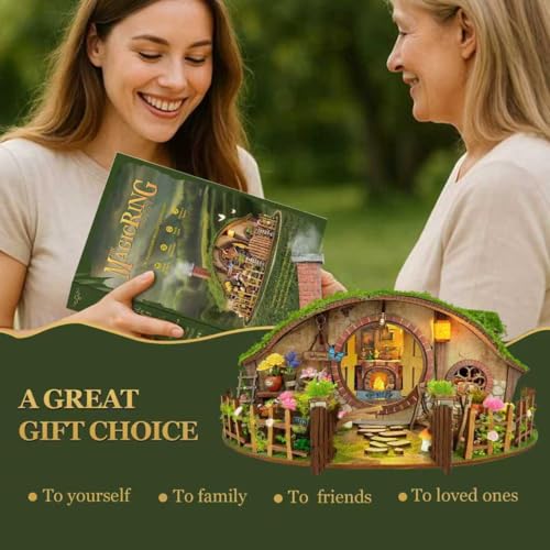 Miniature House Kit - Forest-Themed DIY Dollhouse Kit | Blind Box Design, Stress-Relief Craft, 3D Wooden Puzzles for Adults - The Magic Ring House (SQ-59) - color: The Magic Ring House