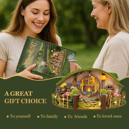 Miniature House Kit - Forest-Themed DIY Dollhouse Kit | Blind Box Design, Stress-Relief Craft, 3D Wooden Puzzles for Adults - The Magic Ring House (SQ-59) - color: The Magic Ring House