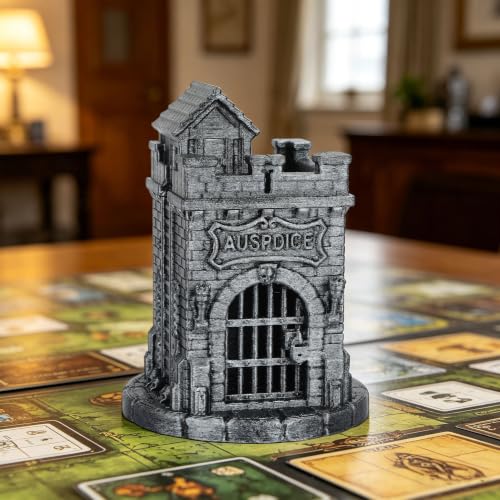 DND Dice Jail RPG Tabletop Gaming Accessories Fantasy Gifts AF1223A | Hand-Painted Silvery Dice Prison and Tabletop Organizer, Perfect RPG Accessory Decor and Gift for RPG Players - color: Af1223a Dice Jail Silvery