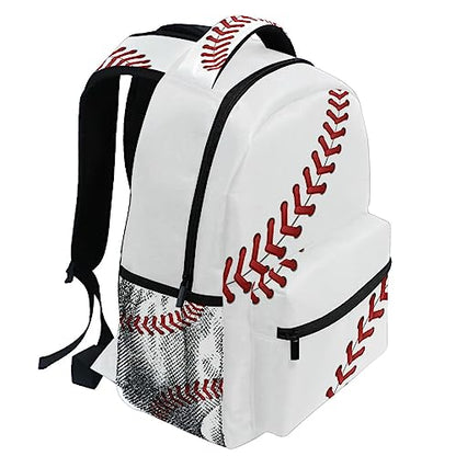 Baseball Backpack Softball White Personalized Your Name Text Bookbag School Travel College Shoulder Bag for Boys - color: Multi Pattern 12