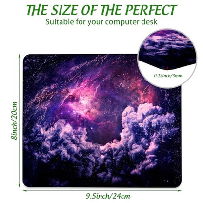 Dreamscape Galaxy Mouse Pad Square Mouse Mat Non-Slip Rubber Base Mousepad with Stitched Edge, Portable MousePads for Desk Computers Laptop Office, 9.5x8 Inches - color: Dreamscape Galaxy