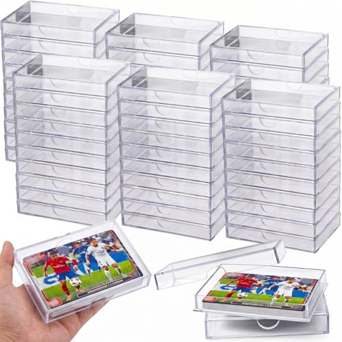 Zonon 60 Pieces Clear Deck Case, Card Organizer Compatible with MTG TCG Plastic Playing Card Case baseball Trading Deck Collection Box Holder for Game Cards Storage