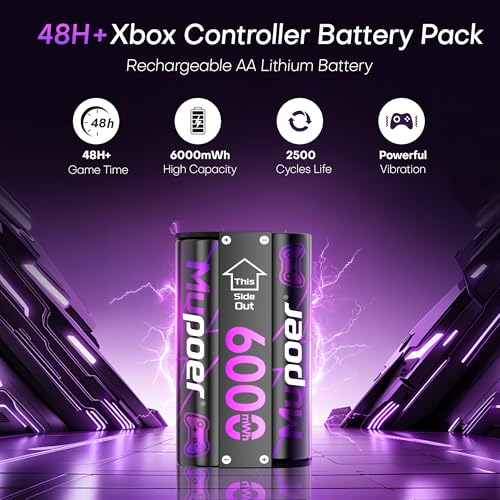 Rechargeable AA Batteries Lithium 16x3000mWh,Xbox Controller Battery Pack 8x6000mWh,1.5V Rechargeable Double A Battery,Long Lasting Lithium Battery with Box for Xbox Series X/S,One X/S,Elite,Blink - size: 3000mWh 16AA Design for XBox