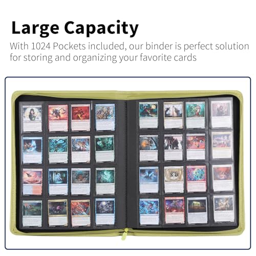Snekdy premium 1024-pocket trading card binder, 16-pocket cards album, waterproof PU-leather Cover album with side loading, holds gaming, baseball, basketball & sports cards (Cyan) - color: Cyan
