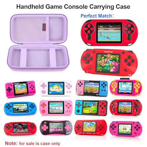 Elonbo Carrying Case for TaddToy/WELLST·G/Beijue/FAMILY POCKET/CCTU/X- JOYKIDS/GREENCREEK/Beico/KAVOYI/GuaiyeyeAP/TEBIYOU Handheld Game Console, Portable Electronic Gaming Player Bag, Purple - color: Purple