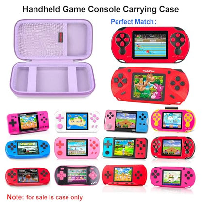 Elonbo Carrying Case for TaddToy/WELLST·G/Beijue/FAMILY POCKET/CCTU/X- JOYKIDS/GREENCREEK/Beico/KAVOYI/GuaiyeyeAP/TEBIYOU Handheld Game Console, Portable Electronic Gaming Player Bag, Purple - color: Purple