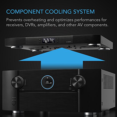 AC Infinity AIRCOM T8, Quiet Cooling Blower Fan System | For Digital Video Recorder 17" Rear-Exhaust for Receivers, Amps, DVR, AV Cabinet Components - size: 17" Rear-Exhaust, style: Smart Controller
