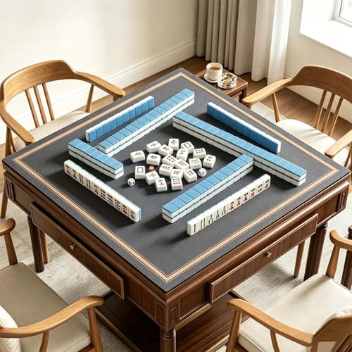 39in Pretty Mahjong Table Mat, Large Noise Reduction Table Mats for Playing Mahjong, Square Non-Slip Mahjong Tablecloth for Card Tile Board Games - color: Brown, size: 39×39in