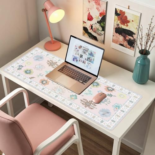 Baziabbo Pink Ozarks Desk Mat,XXL Extended Big Mouse Pad,Gaming Mousepad with Stitched Edge,Non-Slip Rubber Base Keyboard Desk Pad for Home Office Study Game - color: Pink Ozarks