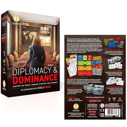 World Order: Diplomacy & Dominance - Board Game Expansion, New Challenges, Strategic Paths & Modes, Double-Layered Automa Board, Ages 14+, 1-4 Players - style: Diplomacy & Dominance
