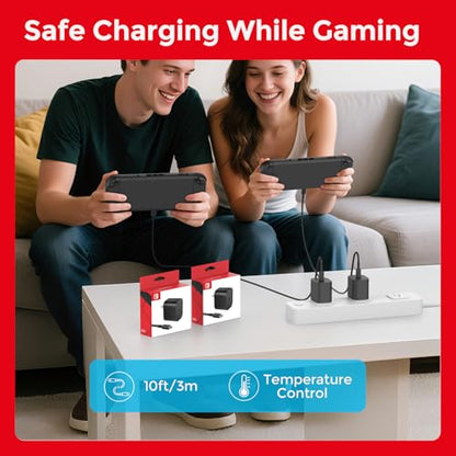 10ft Charger for Nintendo Switch 2-20V 3A 60W AC Adapter Fast Charging with 10ft USB C Cable - Compatible with Switch/OLED/Lite/Steam Deck - Support 4K TV Mode - Original Quality - size: 10FT