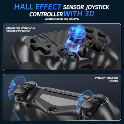 Turquvix Wireless Controller Compatible with PS-4/Pro/Slim - color: Midnight Black