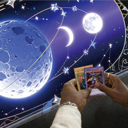 for MTG Playmat, for TCG Play Mat, 24 x 14 inches, Magic Game Card Mat Commander Playmat,Trading Card Inked Game Mat,Battle Game Rubber Non-Slip Mat - Moon - color: Moon