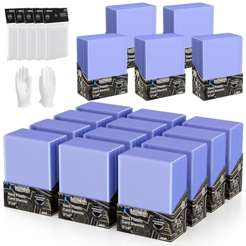 1000 Card Sleeves Hard Plastic, 3"X4" Baseball Card Protector, Premium Trading Card Holder for Sports and Game Cards (500 Hard Sleeves + 500 Soft Sleeves) - size: 500 Hard Sleeves+500 Soft Sleeves
