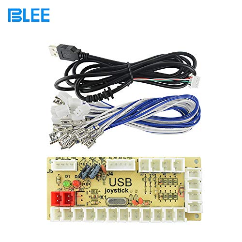 BLEE Arcade Game DIY Parts Joystick Kits 2X Zero Delay USB Encoder PC to Joystick for Mame Jamma PS3 + 2X 8 Way American Joystick+18x Arcade Push Buttons with Microswitch