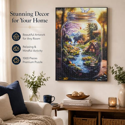 Jigsaw Puzzles for Adults 1000 Pieces Impossible Hard Difficult Challenging Puzzles for Adults 1000pc Puzzles World in Bottle Nature's Dream Jigsaw Puzzle 1000 Pieces 28 x 20 inch