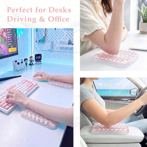 Ospelelf Gel Elbow Rest Pad for Desk, Arm Wrist Rest Pad Support for Keyboard and Mouse, Ergonomic Computer Wrist Support for Typing Pain Relief, Pink - style: Light Pink