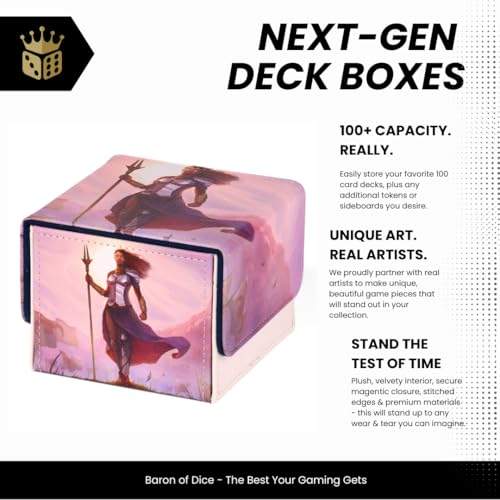 Field of Glory Deck Box | 100+ Double Sleeved Card Capacity | Magnetic Closure - color: Field of Glory