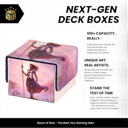 Field of Glory Deck Box | 100+ Double Sleeved Card Capacity | Magnetic Closure - color: Field of Glory