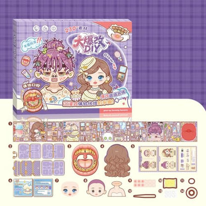 Reusable Sticker Book DIY Educational Craft Supplies | Girls DIY Activity Sticker Book for Home Classroom Preschool Travel Road Trip Airplane Birthday Holiday Party - color: Purple
