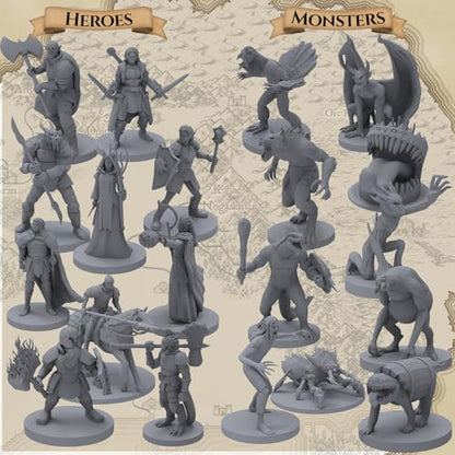 101 Unique Miniatures - Mythical Heroes Complete Edition - Suitable Size for DND