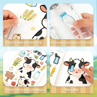 Farm Animal Stickers for Kids and Toddlers, Make-a-Face Sticker Book, 10 Unique Mix‑and‑Match Designs and 1 Scene Card, Goodie Bag Stuffers, Birthday Party Favors, DIY Crafts Supplies - style: Farm