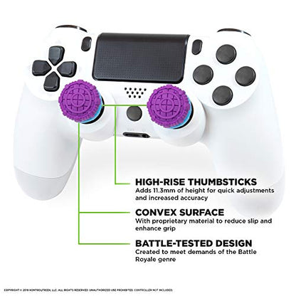 KontrolFreek FPS Freek Battle Royale Performance Thumnbsticks for PlayStation 4 (PS4) and PlayStation 5 (PS5) | 2 High-Rise Convex | Purple - color: Purple