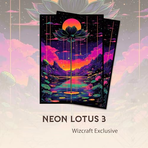 Neon Lotus 3 - MTG Card Sleeves, 104ct, Standard Size, Textured | Perfect for Double Sleeving, Smudge Resistant Matte Back, Standard 66x92mm - Compatible with Magic The Gathering & TCG Cards - color: Neon Lotus 3, size: Textured