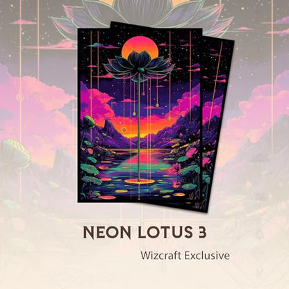 Neon Lotus 3 - MTG Card Sleeves, 104ct, Standard Size, Textured | Perfect for Double Sleeving, Smudge Resistant Matte Back, Standard 66x92mm - Compatible with Magic The Gathering & TCG Cards - color: Neon Lotus 3, size: Textured