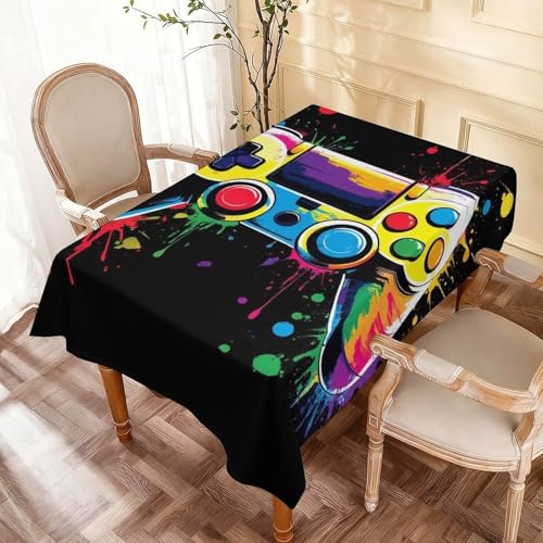 Fashion Kitchen Tabletop Rectangle Tablecloth Table Cover Waterproof for Dining Video Game Gaming - color: Color13, size: 53.9x72in