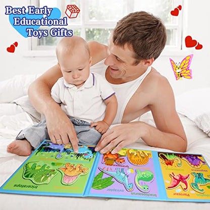 Magnetic Puzzles for Kids Ages 3-5, Travel Toddler Dinosaur Puzzle Toy | Refrigerator Magnet Game for Ages 4-6, Learning & Birthday Gift for Boys, Car & Airplane Road Trip Quiet-Time Activity Toys - style: Dinosaur