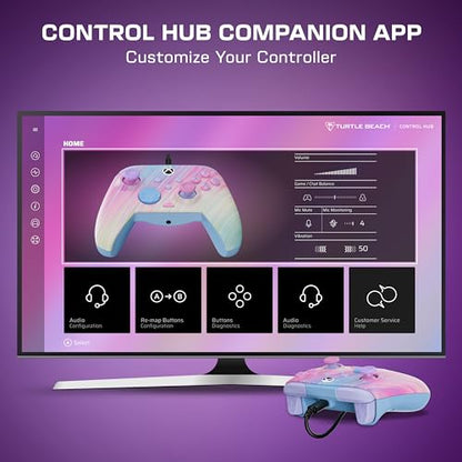Turtle Beach Rematch Advanced Wired Gaming Controller for Xbox & PC | Xbox Series X|S, Xbox One, PC, 2 Remappable Buttons, Hall-Effect Triggers, Audio Controls, Glows-in-the-Dark, Cotton Candy - color: Cotton Candy