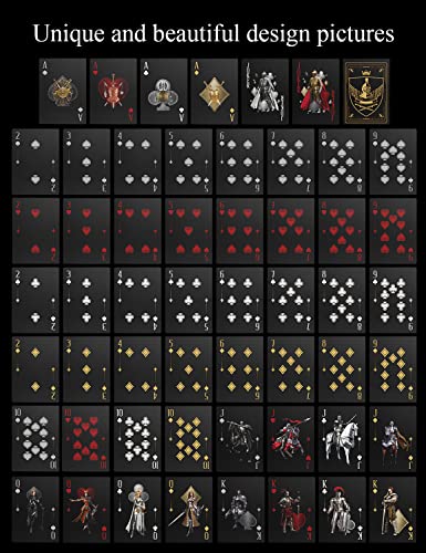 ACELION Waterproof Clear Playing Cards, Plastic Playing Cards, Deck of Cards, Gift Poker Cards (Knight) - color: Black Knight