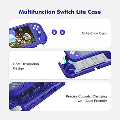 Protective Case for Switch Lite 2019, with Thumb Grip Caps | Only Fits Switch Lite 2019 (5.5"), Not for Switch 2 (2025 Release, 7.9"), No Screen Srotector Included, Blue - color: Blue
