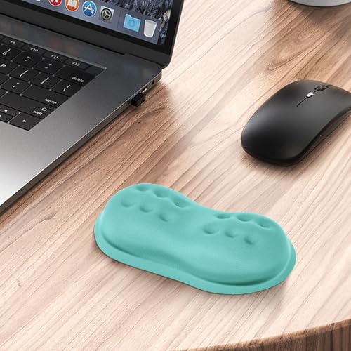 VANKEY Soft Mouse Wrist Rest, Memory Foam Mouse Wrist Support Hand Rest Pad for Computer, Laptop, Desktop - Anti-Slip PU Base - Wrist Pain Relief, Aquamarine - color: Blue Green