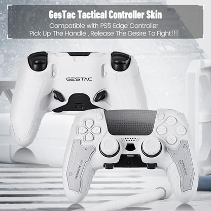 Tactical Skin Set for PS5 Edge Controller, Anti-Slip Silicone Protective Cover Skin Case Compatible with PS5 Edge Wireless Controller with 2 Thumb Grip Caps - Dawn White - color: Dawn White