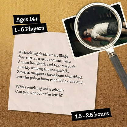 Hidden Games Crime Scene – The New Haven Case – Murder Mystery Game | A murder at a folk festival shakes the town of New Haven. Cold case file, real evidence, audio & web. 1-6 players, age 14+