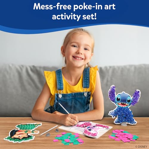 Skillmatics Poke-in Art – Lilo & Stitch, Mess-Free Fun, DIY Wood Craft Kit | Screen-Free Activity, DIY Room Decor, 500+ Fabric Squares, 4 Foam Pieces, Gifts for Girls & Boys Ages 4, 5, 6, 7, 8, 9 - style: 5. Disney's Lilo & Stitch