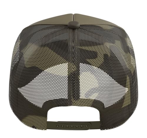 Escape Room Game Lockpicking Puzzle Room Exit Game Trucker Hat with Adjustable Mesh Back - color: Camo Green