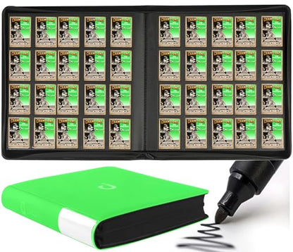 Premium 2000 Pocket Card Binder - 20 Pocket Trading Card Binder with Sleeves Fits 2000 Cards, Ringless Card Album for TCG - Model A，Brilliant Green - color: 20P - Brilliant Green