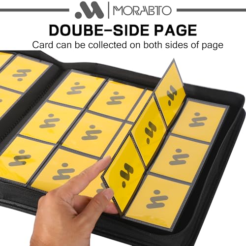 Card Binder 12 Pocket,Trading Card Binder Holds up to 1200 Cards with 50 Sleeves,Zipper Card Holder Album Compatible with TCG Card/Game Cards/Sports Card - color: Light Blue, size: 12 Pocket 1200
