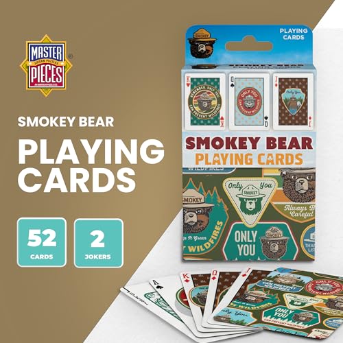Masterpieces Smokey Bear Playing Cards - Premium Quality, Educational, and Fun Activity for Kids and Families - Great Gift Idea for Holidays, Birthdays, and Everyday Playtime - style: Smokey Bear