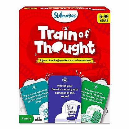 Skillmatics Train of Thought – Icebreaker & Conversation Card Game | Fun for Family Game Night, Travel Toys, Screen-Free, Gift for Boys and Girls Ages 6 and Up