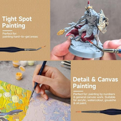 22pc Miniature Paint Brushes & Brush Case, Model Paint Brushes & Drybrush | Paintbrushes For Acrylic Paint, Brush Case, Miniature Brushes, Dry Brush Set, Paint By Numbers Brushes, Model Paintbrush Set
