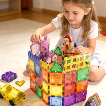 Coodoo Magnetic Tiles Kids Toys STEM Magnet Toy for Toddler Magnetic Blocks Building Preschool Learning Sensory Montessori Toys for 3+ Year Old Boys and Girls, Safe Creativity Toddler Kids Toy 40PCS