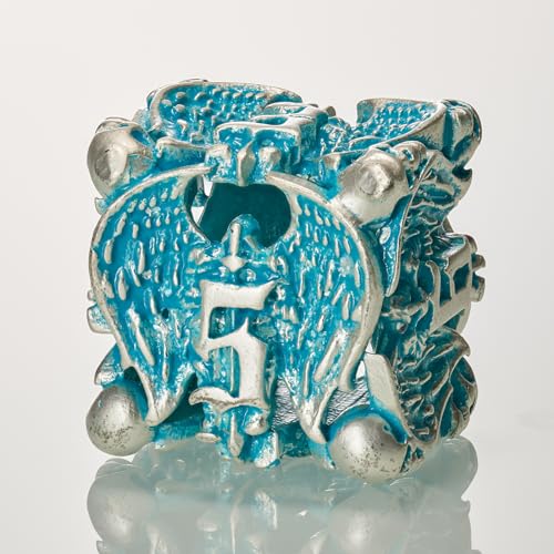 Metal Dice Set, Matt Blue White 7 PCS Skull Hollow D&D Dice Set for Dungeons and Dragon Dice,MTG RPG Role Playing Game(Matte Blue White Skull) - color: Matte Blue White Ts