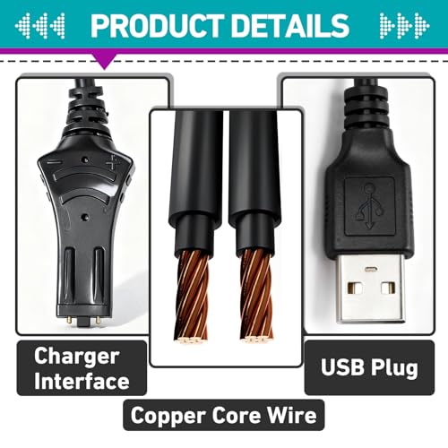2 Pcs 1866460 Charging Cable Compatible with Minn Kota i-Pilot Remote | Including Bluetooth-Enabled and Legacy Models, Reliable Replacement Power Cord for Quick and Safe Charging